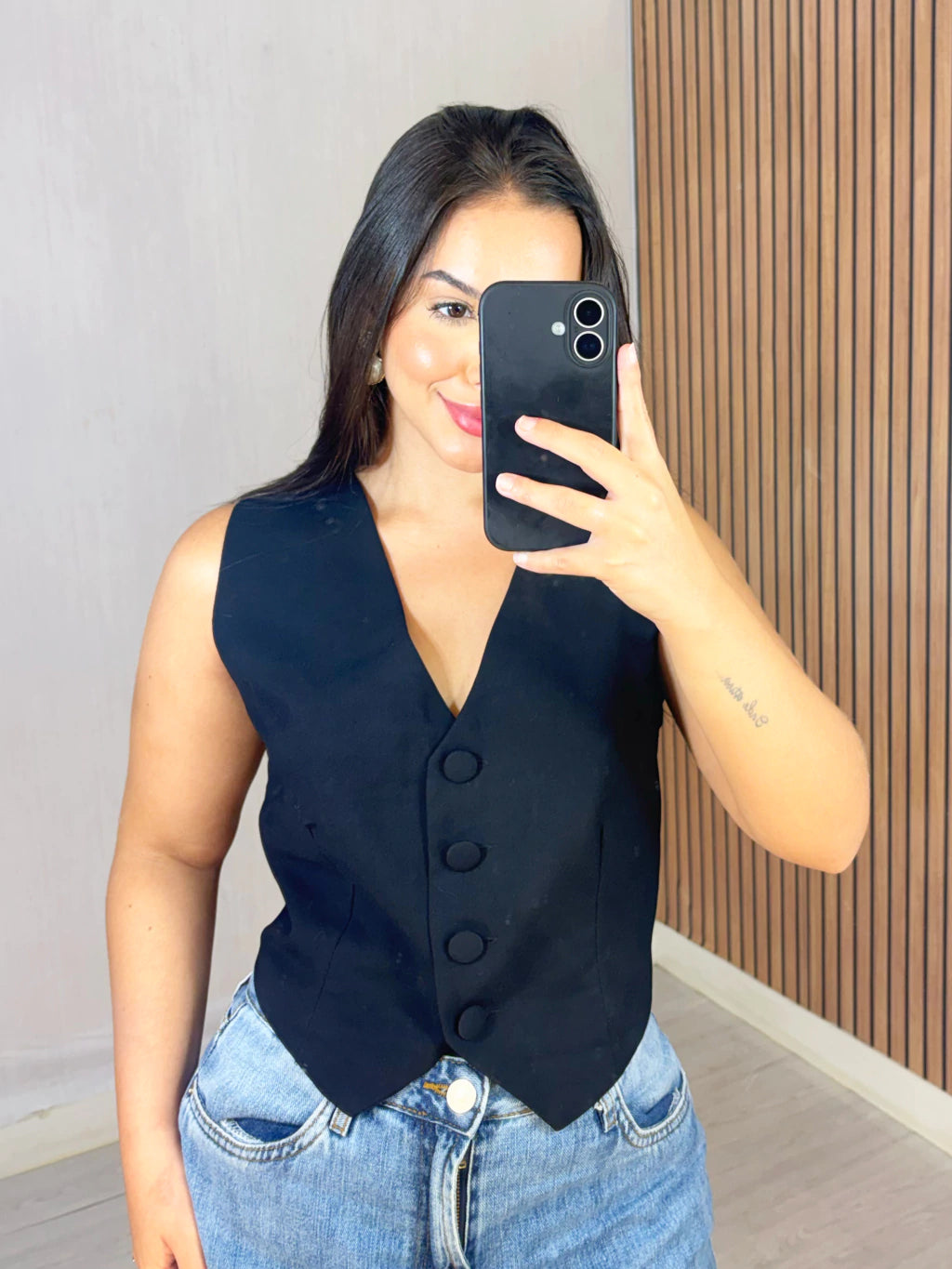 Colete Alfaiataria Nina Preto